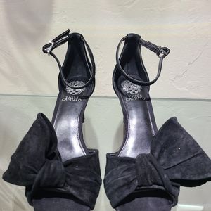 Black suede heels
